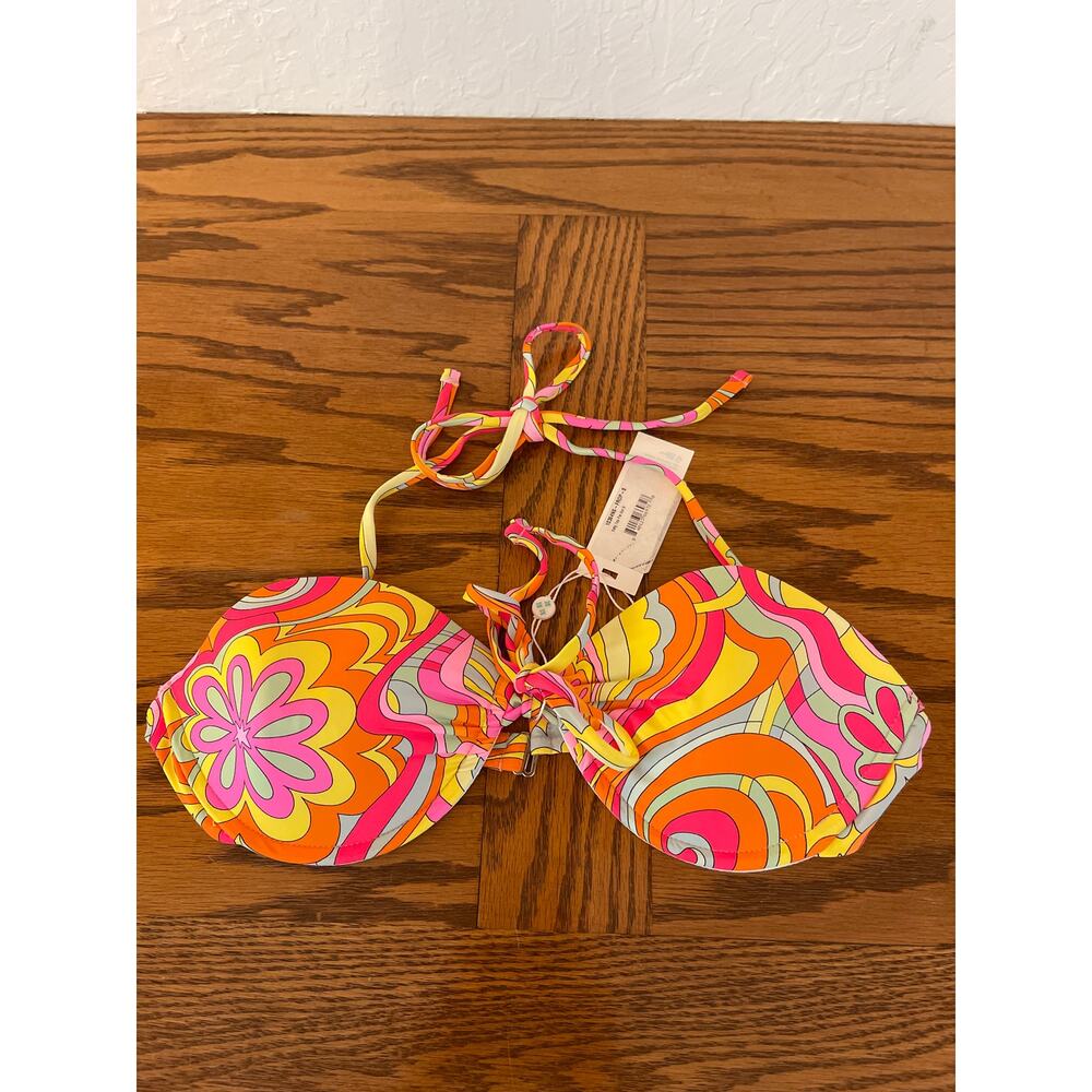 Frankie’s bikinis multicolor bikini top bra size small
